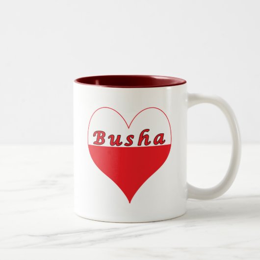 Busha Poland Heart Tweekleurige Koffiemok (Rechts)