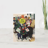 Bushalte bij Kerstmis Feestdagen Kaart (Voorkant)