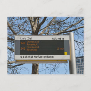 Bushaltebord in Berlijn Briefkaart
