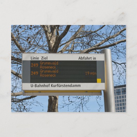 Bushaltebord in Berlijn Briefkaart (Voorkant)