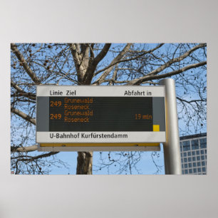 Bushaltebord in Berlijn Poster
