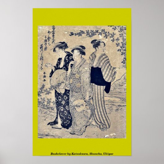 Bushclover van Katsukawa, Shuncho, Ukiyoe Poster (Voorkant)