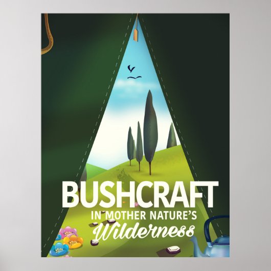 Bushcraft 'Bezoek Moeder Natuur's' wildernis Poster (Voorkant)