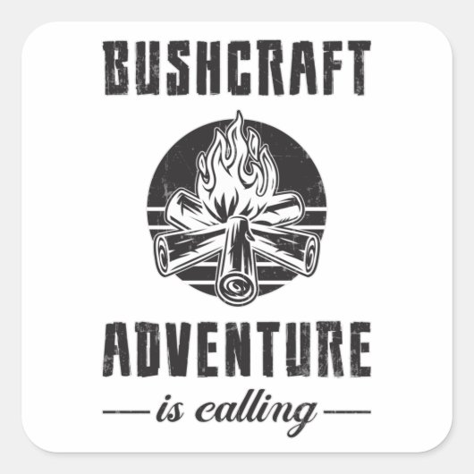 Bushcraft Bushcrafter Survival Outdoor Gift Idee Vierkante Sticker (Voorkant)