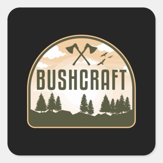 Bushcraft Survival Apocalypse Outdoor Grappig gesc Vierkante Sticker (Voorkant)