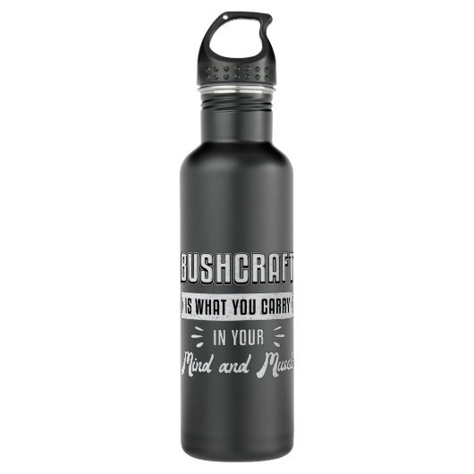 Bushcraft Survival Bushcrafter Survivor Funny Gift Waterfles (Voorkant)