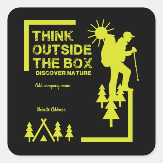 Bushcraft Training and Tour Company Promotion Larg Vierkante Sticker (Voorkant)