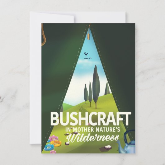 Bushcraft "Visit Moeder natuur" wildernis Kaart (Achterkant)