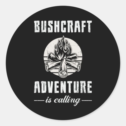 Bushcrafter Survival Outdoorn Funny Gift Ronde Sticker (Voorkant)