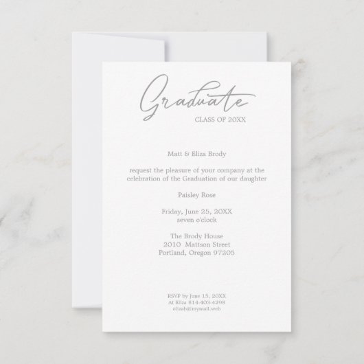 BushCute Calligraphy Afstuderen Pre-K Foto (Achterkant)