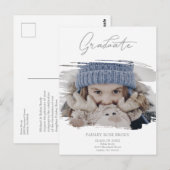 BushCute Calligraphy Afstuderen Pre-K Foto Briefkaart (Voorkant / Achterkant)