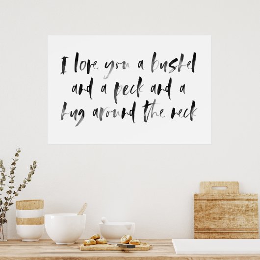 Bushel en een Peck Waterverf Nursery Sign Poster (Keuken)