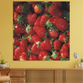 Bushel van aardbeien canvas afdruk (Insitu (Woonkamer))