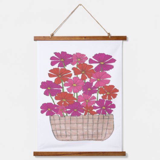 Bushel van Bright Cosmos Hangend Wandkleed (Voorkant)