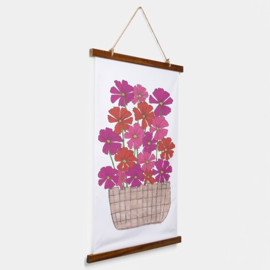 Bushel van Bright Cosmos Hangend Wandkleed (Gebogen)