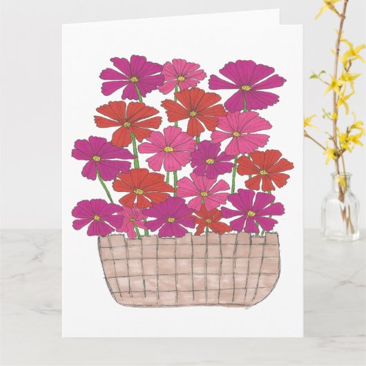 Bushel van Bright Cosmos Kaart (Gele Bloem)