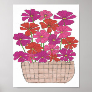Bushel van Bright Cosmos Poster