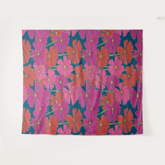 Bushel van Bright Cosmos Wandkleed (Voorkant (horizontaal))