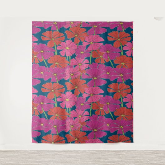 Bushel van Bright Cosmos Wandkleed (Voorkant)