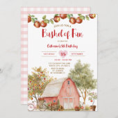 Bushel van Fun Birthday Apple Kind Orchard Birthda Kaart (Voorkant / Achterkant)