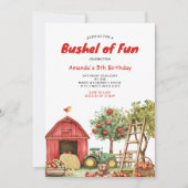 Bushel van Fun Birthday Girl Red Gingham Party Kaart (Voorkant)