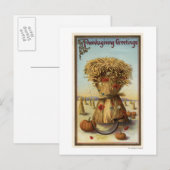 Bushel van Hay en Scythe Briefkaart (Voorkant / Achterkant)