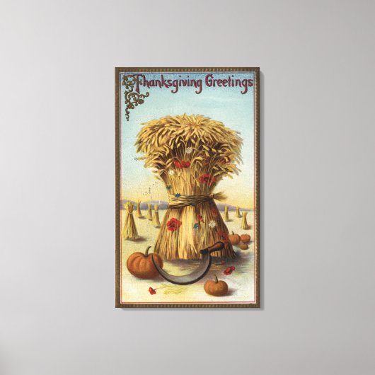 Bushel van Hay en Scythe Canvas Afdruk (Voorkant)