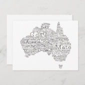 Bushfire Special Edition Aussie Slang Map Briefkaart (Voorkant / Achterkant)