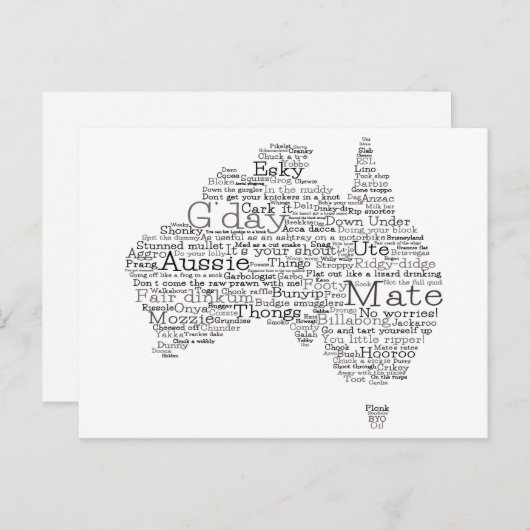 Bushfire Special Edition Aussie Slang Map Briefkaart (Voorkant / Achterkant)