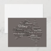 Bushfire Special Edition Aussie Slang Map Briefkaart (Voorkant / Achterkant)