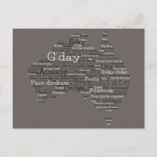 Bushfire Special Edition Aussie Slang Map Briefkaart