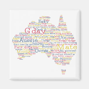 Bushfire Special Edition Aussie Slang Map Magneet