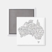 Bushfire Special Edition Aussie Slang Map Magneet (Voorkant / Achterkant)