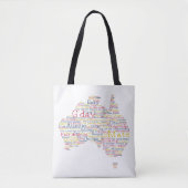 Bushfire Special Edition Aussie Slang Map Tote Bag (Voorkant)