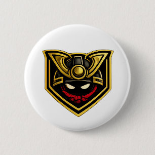 Bushi Do Helmetsymbolen Speld Ronde Button 5,7 Cm