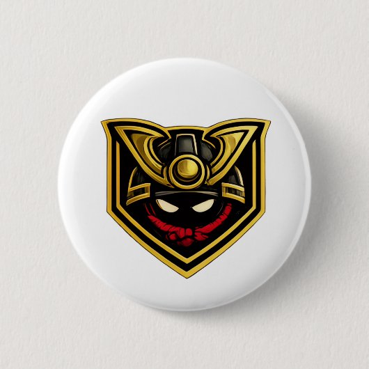 Bushi Do Helmetsymbolen Speld Ronde Button 5,7 Cm (Voorkant)