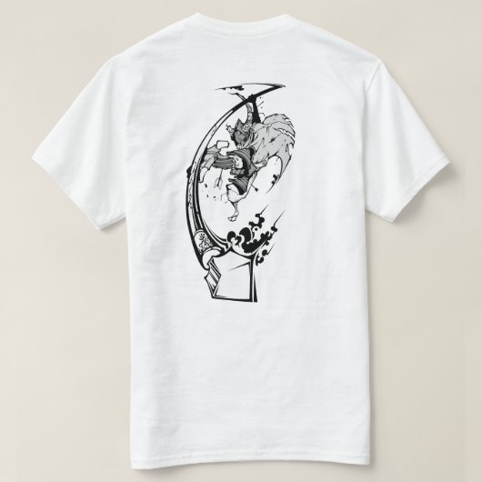 Bushi Samurai Illustratie T-shirt (Design achterkant)