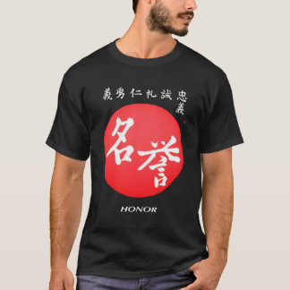 Bushido Code Handgeborsteld Japanse Eer Calligrap T-shirt