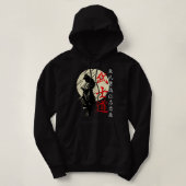 Bushido Code Samurai Japanse Warrior Kanji Pullov Hoodie (Design voorkant)