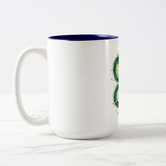 Bushido Code Samurai with Dragon & Sakura Blossoms Tweekleurige Koffiemok (Links)