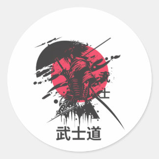 Bushido-geest: Samurai-krijger esthetiek Ronde Sticker