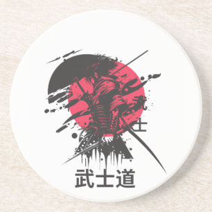 Bushido-geest: Samurai-krijger esthetiek Zandsteen Onderzetter