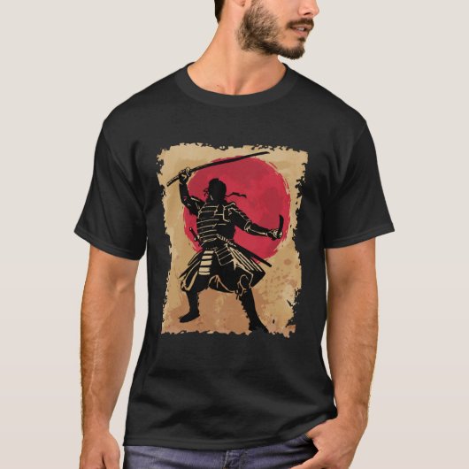 Bushido Japan Warrior Retro Rising Sun Japanese Sa T-shirt (Voorkant)