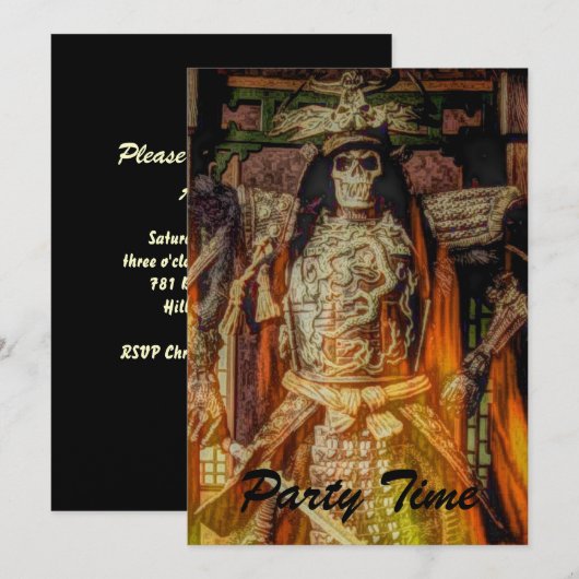 bushido Japanse samurai armor samurai schedel Kaart (Voorkant / Achterkant)