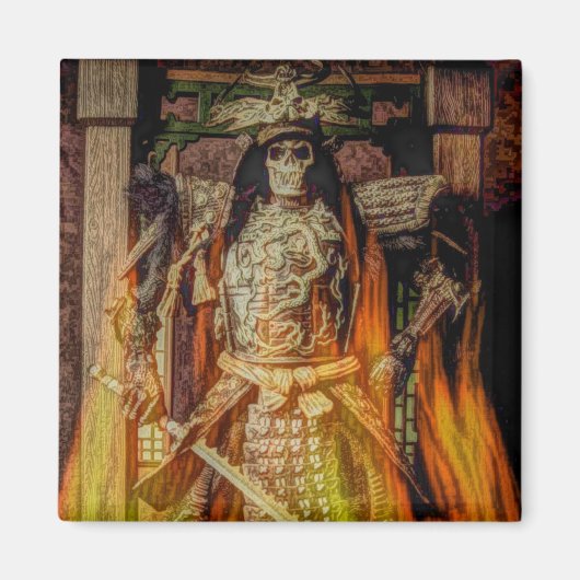 bushido Japanse samurai armor samurai schedel Magneet (Voorkant)