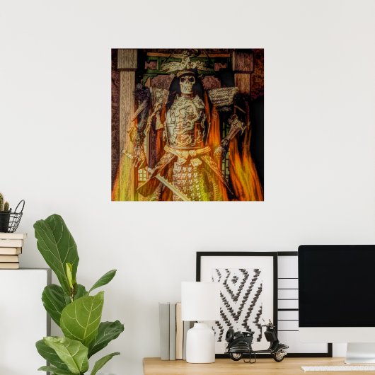 bushido Japanse samurai armor samurai schedel Poster (Thuiskantoor)