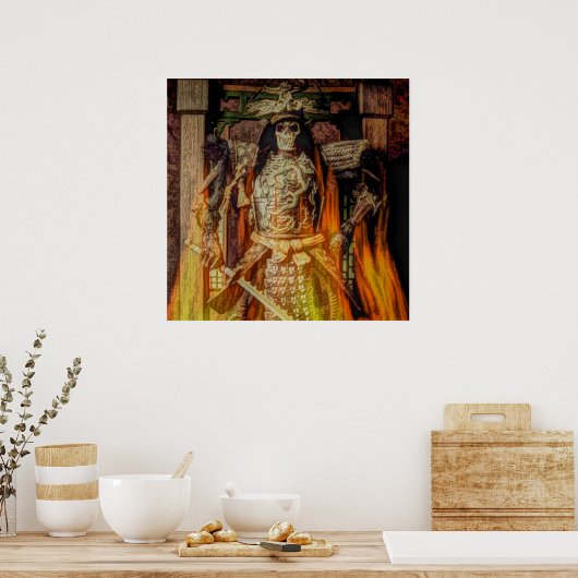 bushido Japanse samurai armor samurai schedel Poster (Keuken)