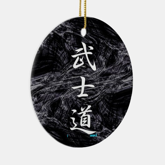 BUSHIDO KANJI wit Keramisch Ornament (Rechts)
