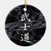BUSHIDO KANJI wit Keramisch Ornament (Voorkant)