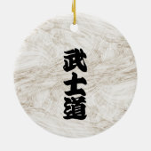BUSHIDO KANJI wit Keramisch Ornament (Achterkant)